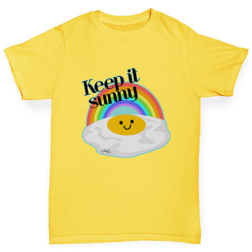 Girls novelty tees Keep It Sunny Egg Girl's T-Shirt Age 7-8 Yellow