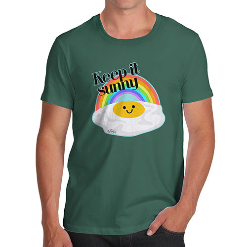 Funny Tshirts For Men Keep It Sunny Egg Men's T-Shirt Small Bottle Green