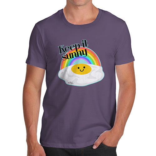 Novelty Gifts For Men Keep It Sunny Egg Men's T-Shirt X-Large Plum