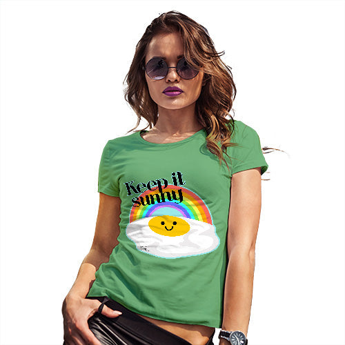 Funny T-Shirts For Women Sarcasm Keep It Sunny Egg Women's T-Shirt X-Large Green