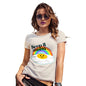 Novelty T Shirt Christmas Keep It Sunny Egg Women's T-Shirt Medium Natural