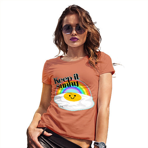 Funny Tshirts Keep It Sunny Egg Women's T-Shirt X-Large Orange
