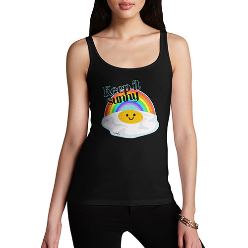 Novelty Tank Top Women Keep It Sunny Egg Women's Tank Top Medium Black