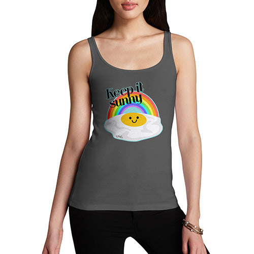 Funny Gifts For Women Keep It Sunny Egg Women's Tank Top Small Dark Grey