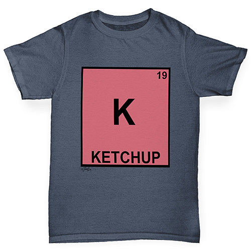 Boys novelty t shirts Ketchup Element Boy's T-Shirt Age 7-8 Dark Grey