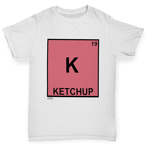 Boys novelty tees Ketchup Element Boy's T-Shirt Age 3-4 White