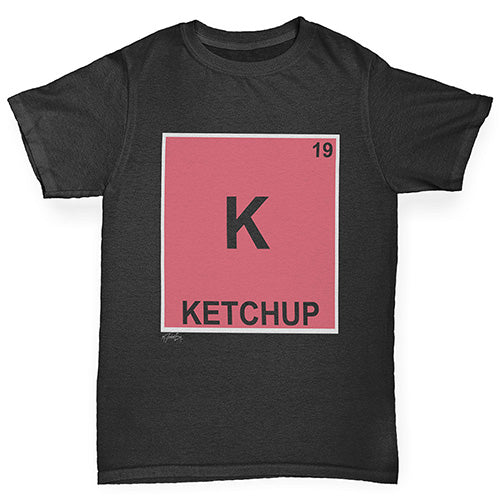 funny t shirts for girls Ketchup Element Girl's T-Shirt Age 9-11 Black
