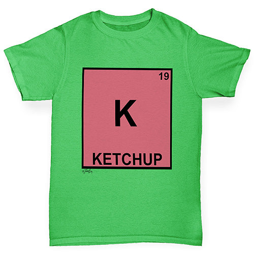 Kids Funny Tshirts Ketchup Element Girl's T-Shirt Age 9-11 Green