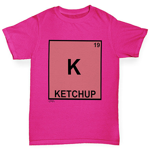 Girls funny tee shirts Ketchup Element Girl's T-Shirt Age 5-6 Pink