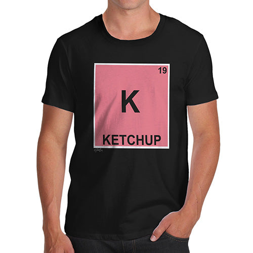 T-Shirt Funny Geek Nerd Hilarious Joke Ketchup Element Men's T-Shirt Medium Black