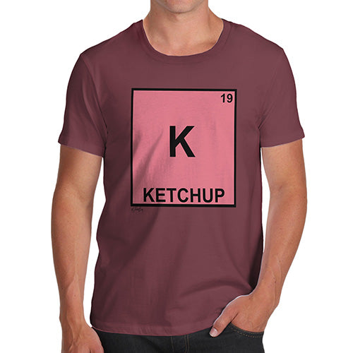 Adult Humor Novelty Graphic Sarcasm Funny T Shirt Ketchup Element Men's T-Shirt Large Burgundy