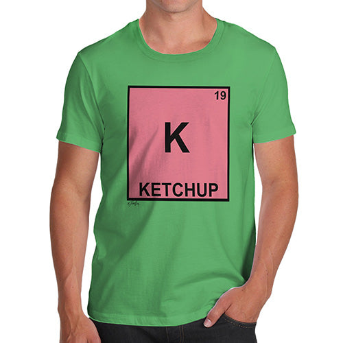 Novelty T Shirt Christmas Ketchup Element Men's T-Shirt Medium Green