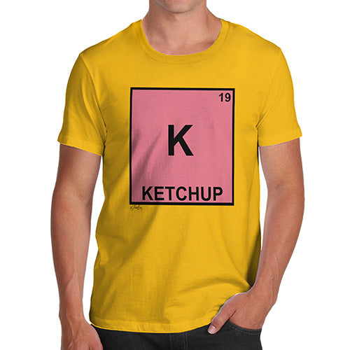 Novelty T Shirts Ketchup Element Men's T-Shirt Small Yellow