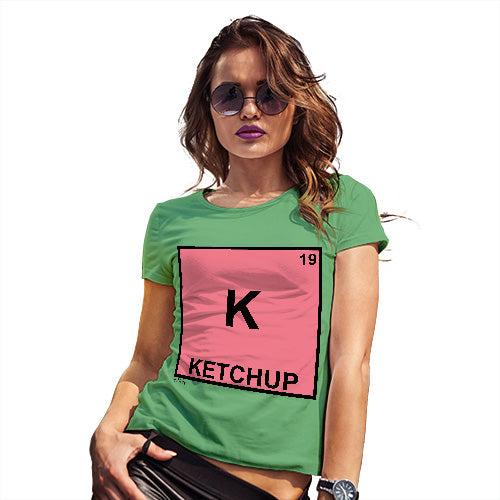 Funny T Shirts Ketchup Element Women's T-Shirt Large Green