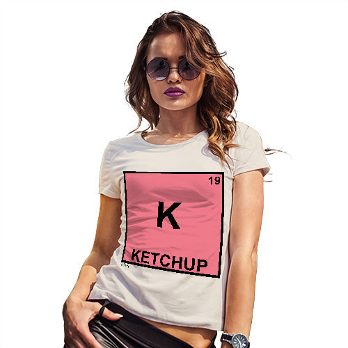 Funny Tee Shirts For Women Ketchup Element Women's T-Shirt Large Natural