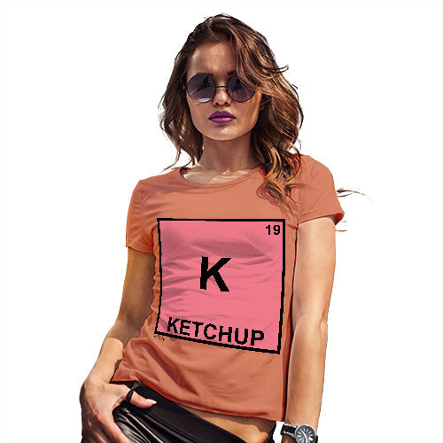 Funny T Shirts Ketchup Element Women's T-Shirt Small Orange