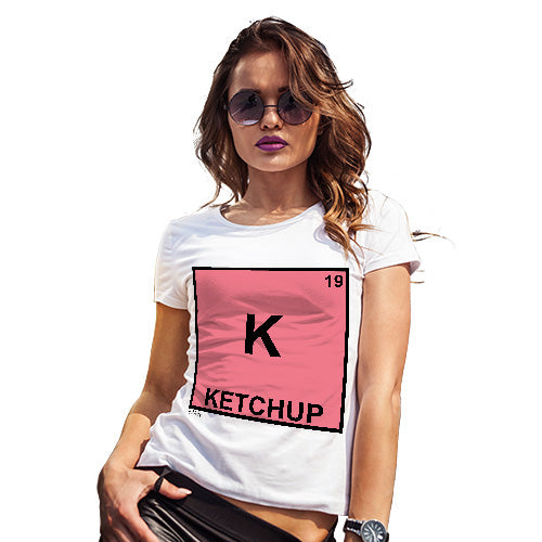 Funny Tee Shirts For Women Ketchup Element Women's T-Shirt Medium White