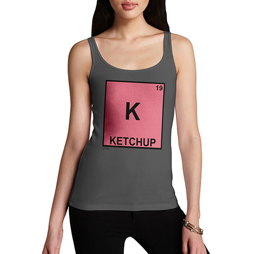 Funny Tank Top For Women Sarcasm Ketchup Element Women's Tank Top Large Dark Grey