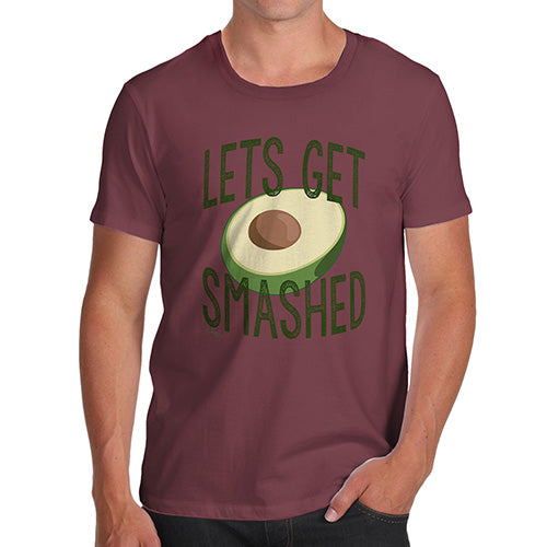 Funny T Shirts For Dad Let's Get Smashed Avocado Men's T-Shirt Medium Burgundy