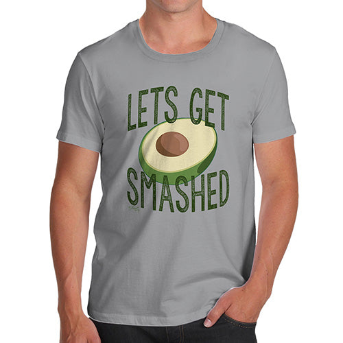 Funny T Shirts For Men Let's Get Smashed Avocado Men's T-Shirt Large Light Grey