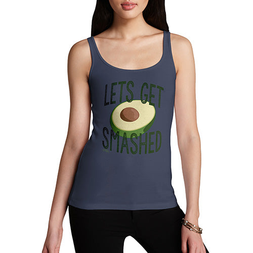 Funny Tank Top Let's Get Smashed Avocado Women's Tank Top X-Large Navy