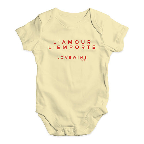 L'Amour Love Wins Baby Unisex Baby Grow Bodysuit