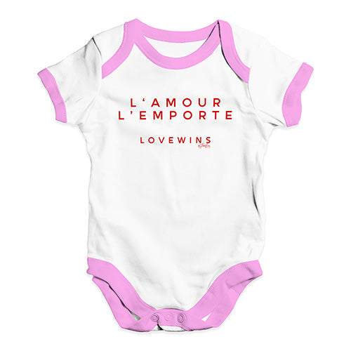 L'Amour Love Wins Baby Unisex Baby Grow Bodysuit