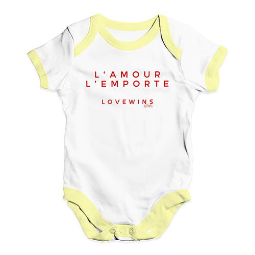 L'Amour Love Wins Baby Unisex Baby Grow Bodysuit