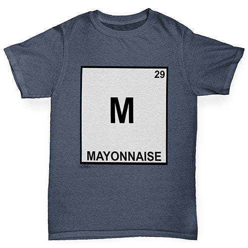 Boys Funny T Shirt Mayonnaise Element Boy's T-Shirt Age 9-11 Dark Grey