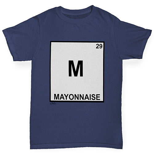 Boys Funny Tshirts Mayonnaise Element Boy's T-Shirt Age 9-11 Navy