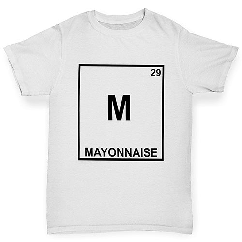 Boys novelty t shirts Mayonnaise Element Boy's T-Shirt Age 5-6 White