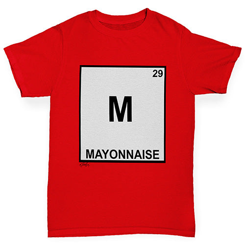 Novelty Tees For Girls Mayonnaise Element Girl's T-Shirt Age 5-6 Red