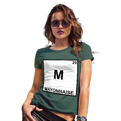 Adult Humor Novelty Graphic Sarcasm Funny T Shirt Mayonnaise Element Women's T-Shirt Small Bottle Green