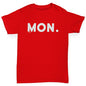 Novelty Tees For Boys MON Monday Boy's T-Shirt Age 5-6 Red