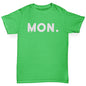 Novelty Tees For Girls MON Monday Girl's T-Shirt Age 12-14 Green