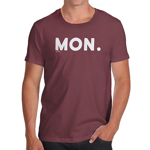 Funny Tee Shirts For Men MON Monday Men's T-Shirt X-Large Burgundy