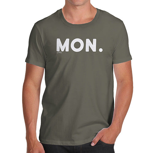 Novelty Gifts For Men MON Monday Men's T-Shirt Small Khaki