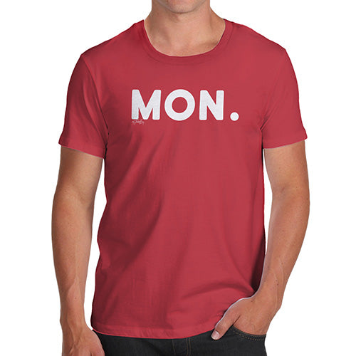 Funny T-Shirts For Men MON Monday Men's T-Shirt Small Red