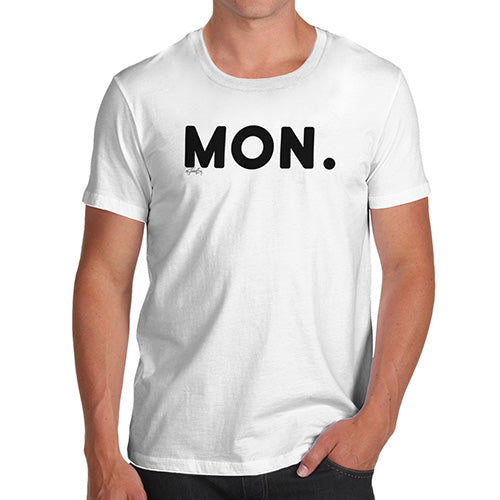 Novelty T Shirt Christmas MON Monday Men's T-Shirt Medium White