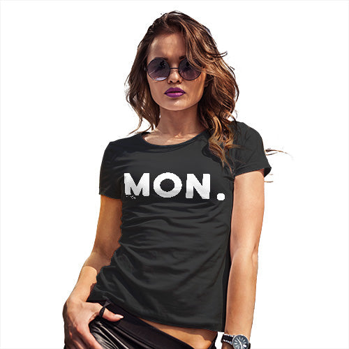 Funny Tshirts MON Monday Women's T-Shirt Large Black