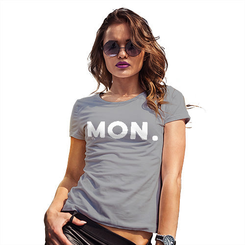Funny Shirts For Women MON Monday Women's T-Shirt Small Light Grey