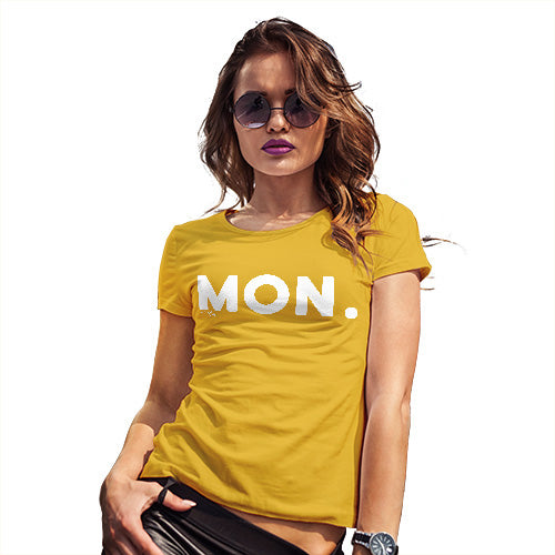Funny Tshirts MON Monday Women's T-Shirt Small Yellow