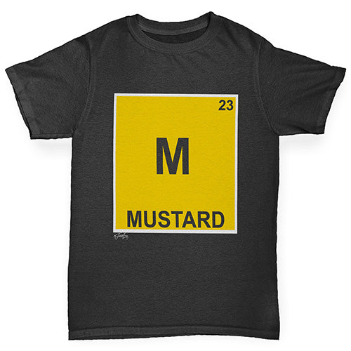 Boys novelty t shirts Mustard Element Boy's T-Shirt Age 3-4 Black