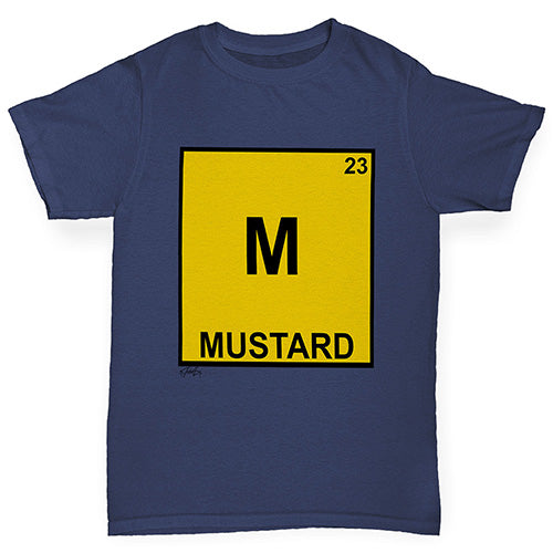 Boys novelty t shirts Mustard Element Boy's T-Shirt Age 5-6 Navy