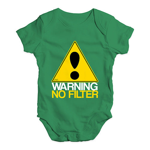 Warning No Filter Baby Unisex Baby Grow Bodysuit