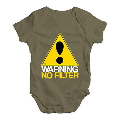 Warning No Filter Baby Unisex Baby Grow Bodysuit