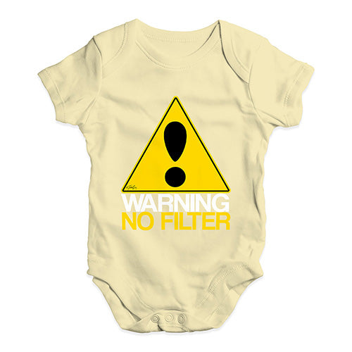 Warning No Filter Baby Unisex Baby Grow Bodysuit