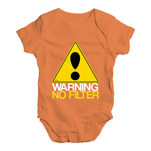 Warning No Filter Baby Unisex Baby Grow Bodysuit