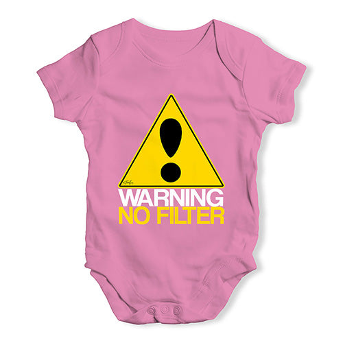 Warning No Filter Baby Unisex Baby Grow Bodysuit