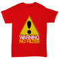 Kids Funny Tshirts Warning No Filter Boy's T-Shirt Age 12-14 Red